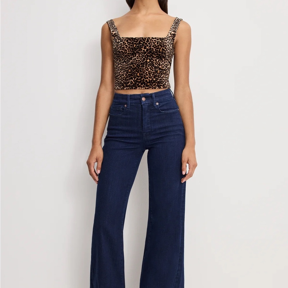 Good American Dark Blue Palazzo Jeans